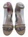 Emerson Fry Shoe Size 38 Beige Leather Block Heel Ankle Strap Open Toe Pumps Beige / 38