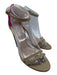 Emerson Fry Shoe Size 38 Beige Leather Block Heel Ankle Strap Open Toe Pumps Beige / 38