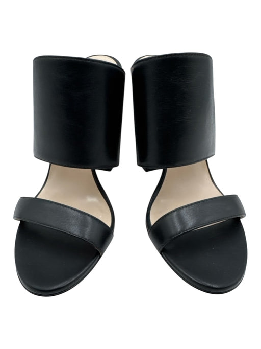 Emerson Fry Shoe Size 38 Black Leather Straps Open Toe Pumps Black / 38