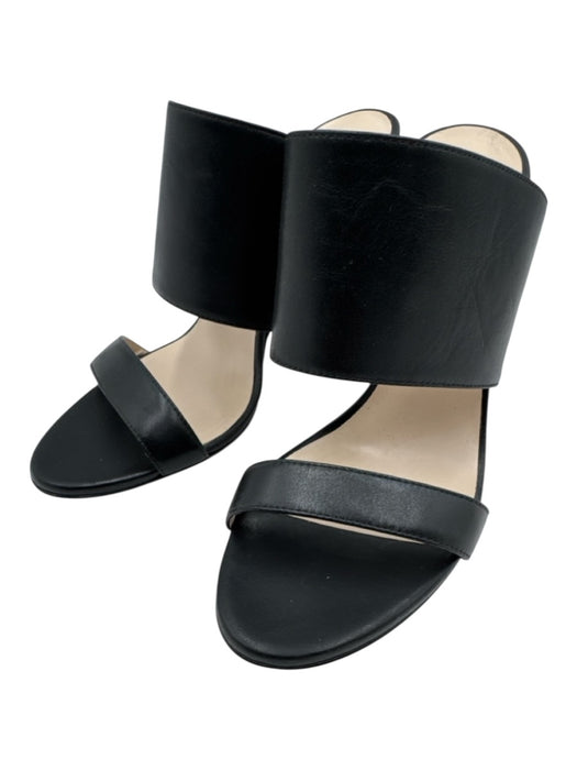 Emerson Fry Shoe Size 38 Black Leather Straps Open Toe Pumps Black / 38