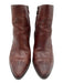 Frye Shoe Size 7.5 Brown Leather Pointed Toe Side Zip Stacked Heel Booties Brown / 7.5