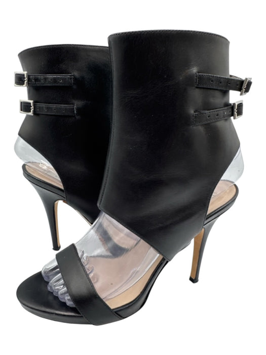Emerson Fry Shoe Size 37 Black Leather Toe Strap Ankle Cuff Shoes Black / 37