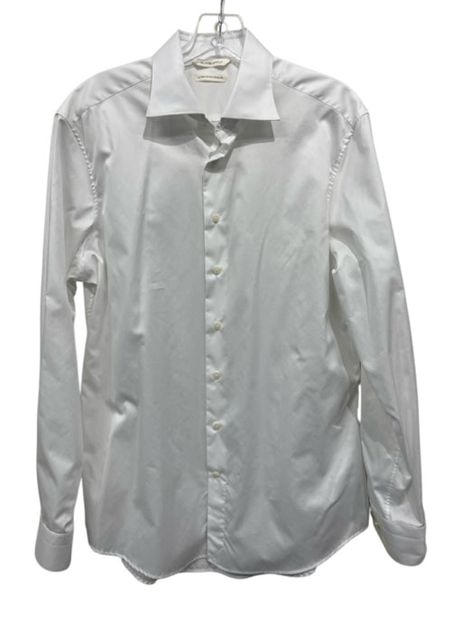 Suitsupply Size 15.75 White Cotton Solid Button Up Men's Long Sleeve Shirt White / 15.75