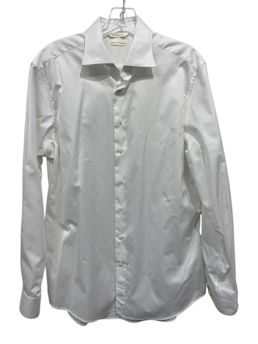Suitsupply Size 15.75 White Cotton Solid Button Up Men's Long Sleeve Shirt White / 15.75