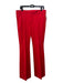 Anthropologie Size 12 Red Rayon Blend Seam Detail High Waist Wide Leg Pants Red / 12