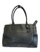 Tumi Black Pebble Leather Silver Hardware Zip Top Tote Bag Black / L