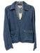 Habitual Size S Medium Wash Cotton Denim Long Sleeve Pockets Split V neck Top Medium Wash / S