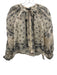 J Crew Size S Beige & Black Ramie Long puff sleeve Paisley Print Buttons Top Beige & Black / S