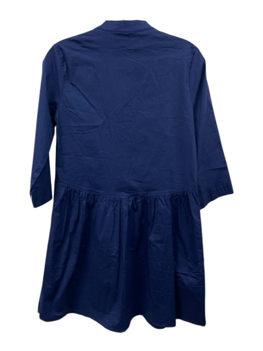 Tuckernuck Size S Blue Cotton Long Sleeve Button Front Waist Detail Dress Blue / S
