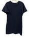 Lela Rose Size 2 Navy & Cream Wool Blend short flare sleeve Crepe Shift Dress Navy & Cream / 2