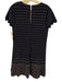 Ted Baker Size 2 Black & Gold Viscose Blend Knit Short Sleeve Dotted Dress Black & Gold / 2
