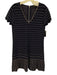 Ted Baker Size 2 Black & Gold Viscose Blend Knit Short Sleeve Dotted Dress Black & Gold / 2