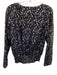 STS Sail to Sable Size XS navy & gold Polyester Blend Chiffon V Neck Top navy & gold / XS