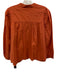 La Roque Size S Orange Cotton Long Balloon Sleeve Ladder Lace Button Front Top Orange / S