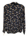 Rails Size S Navy, Cream & Taupe Washed Silk Long Sleeve Horses Patch Pocket Top Navy, Cream & Taupe / S