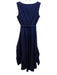 Samuel Dong Size S Navy Blue Polyester & Nylon Shimmer Sleeveless Dress Navy Blue / S