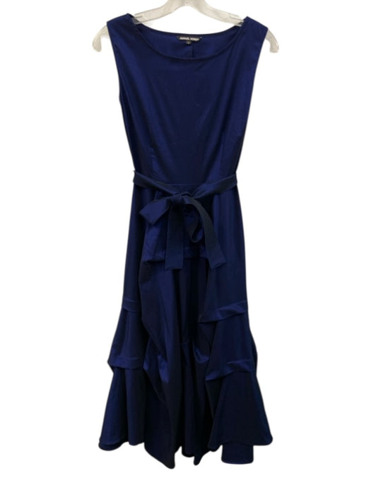 Samuel Dong Size S Navy Blue Polyester & Nylon Shimmer Sleeveless Dress Navy Blue / S