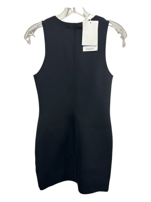 COS Size S Black Nylon Blend Sleeveless Solid Body Con Above Knee Dress Black / S