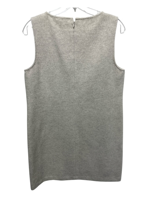 Lilla P Size M Beige White Polyester Blend Sleeveless Heathered Back Zip Dress Beige White / M