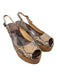 Jimmy Choo Shoe Size 37 Gray & Black Leather & Cork Slingbacks Peep Toe Shoes Gray & Black / 37