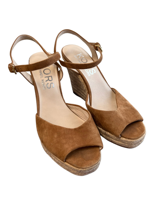 Michael Kors Shoe Size 6.5 Light Brown Suede Peep Toe Ankle Buckle Shoes Light Brown / 6.5