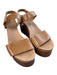 Pedro Garcia Shoe Size 36 Tan Patent Leather Open Toe & Heel Velcro Sandal Shoes Tan / 36