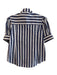 Tanya Taylor Size 4 Blue & White Cotton Short Puff Sleeve Wide Stripe Top Blue & White / 4
