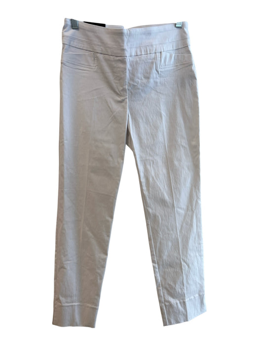 Renuar Size 6 White Rayon Ankle Length Flat Front Stretch Cigarette Leg Pants White / 6