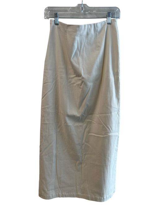 By Anthropologie Size 4 Ivory Cotton Blend Side Zip seam detail High Slit Skirt Ivory / 4