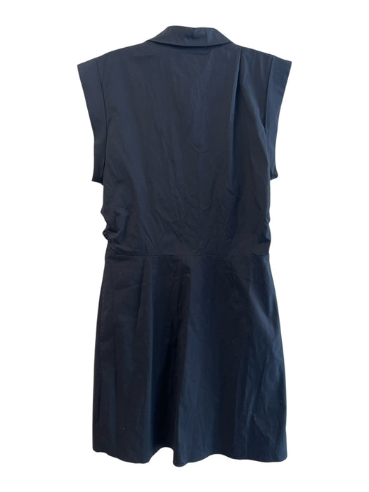 Veronica Beard Size 6 Black Cotton Blend Sleeveless Button Down Collared Dress Black / 6