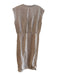 Sugar + Lips Size Medium Oatmeal Linen Blend Sleeveless Round Split Neck Dress Oatmeal / Medium