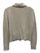Elie Tahari Size S Cream Cashmere Zip Front Flap Collar Knit Sweater Cream / S