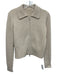 Elie Tahari Size S Cream Cashmere Zip Front Flap Collar Knit Sweater Cream / S