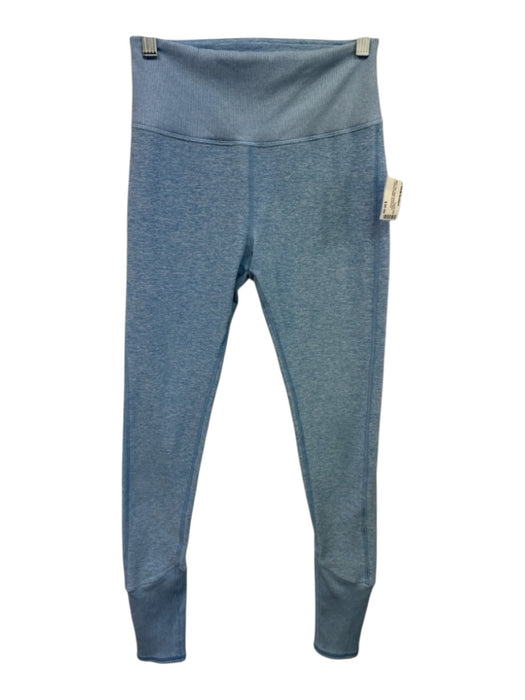 Alo Size M Blue No Fabric Tag Wide Waist Band Heathered Ribbed Detail Leggings Blue / M