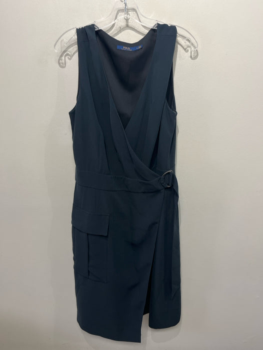 Polo Ralph Lauren Size 14 Dark Green Triacetate Wrap Sleeveless Dress