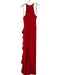 Badgley Mischka Collection Size 6 Red Polyester Sleeveless Back Zip Ruffle Gown Red / 6