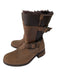 Ugg Shoe Size 9 Brown Leather round toe Shearling Buckles Boots Brown / 9