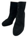 Stuart Weitzman Shoe Size 8.5 Black Suede Almond Toe Block Heel Back Zip Boots Black / 8.5