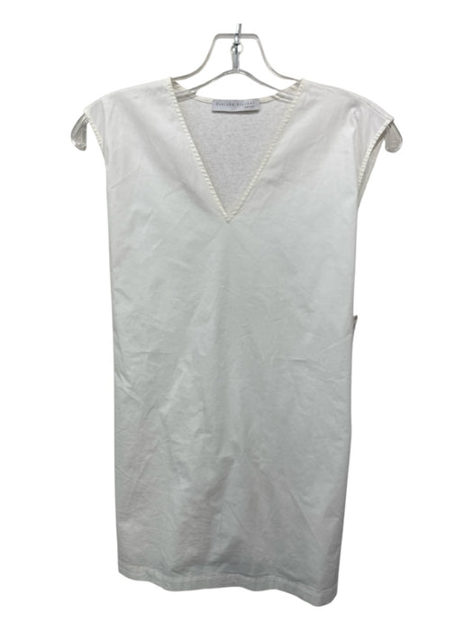 Fabiana Filippi Size S White & Beige Cotton Sleeveless V Neck Sash Attached Top White & Beige / S