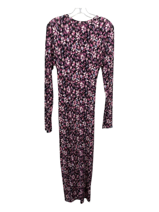 Marant Etoile Size 40 Black, Pink, Multi Viscose Abstract Print Leg Slit Dress Black, Pink, Multi / 40