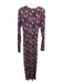 Marant Etoile Size 40 Black, Pink, Multi Viscose Abstract Print Leg Slit Dress Black, Pink, Multi / 40