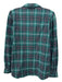 Abbey Glass Size M Green & Purple Cotton & Polyester Flannel Plaid Collared Top Green & Purple / M