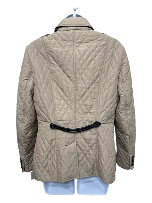 Burberry London Size 8 Beige Polyester Diamond Stitching Button Up Jacket Beige / 8