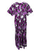 Elisamama Size M Purple, Black & White Cotton Blend Abstract Print Dress Purple, Black & White / M