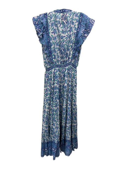 Bell by Alicia Bell Size M White, Blue & Teal Cotton & Silk Floral Paisley Dress White, Blue & Teal / M