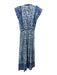 Bell by Alicia Bell Size M White, Blue & Teal Cotton & Silk Floral Paisley Dress White, Blue & Teal / M