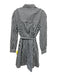 Toccin NY Size 8 Black & White Cotton Striped Long Sleeve Button Front Dress Black & White / 8