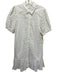 Tanya Taylor Size 8 White Cotton Floral Eyelet Short Sleeve Button Front Dress White / 8