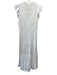 Veronica Beard Size 8 White Cotton Eyelet Ruffle Cap Sleeve Front Slit Dress White / 8