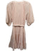 Veronica Beard Size 8 Beige Pink Cotton Short Puff Sleeve V Neck Dress Beige Pink / 8